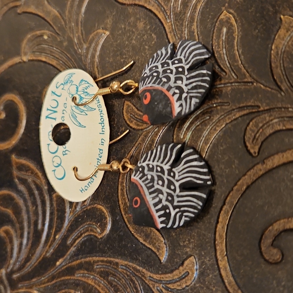 3/$20 Coco-Nuts Fish Earrings